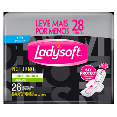 Ladysoft Absorvente Noturno Suave com Abas