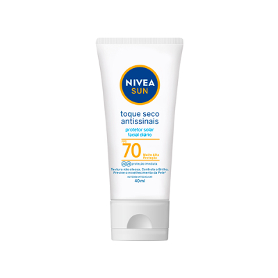 Nivea Protetor Solar Facial Sun Toque Seco Antissinais FPS 70