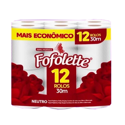 Fofolette Papel Higiênico Folha Simples