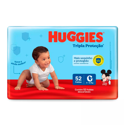 Huggies Fraldas Tripla Proteção Mega +