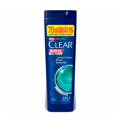 Clear Shampoo Anticaspa Men Leve 400ml Pague 330ml